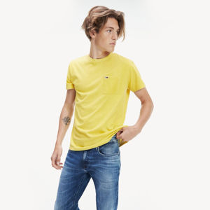 Tommy Hilfiger pánské žluté tričko Pocket